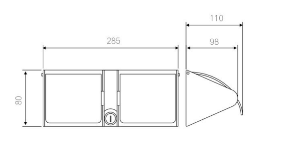 ML271_TRH_PSS LOCKABLE AND HOODED DOUBLE TOILET ROLL HOLDER - Image 2