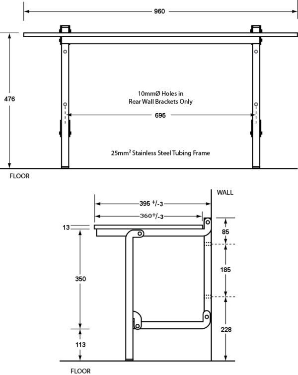 ML995_CL ACCESSIBLE FOLDING SHOWER SEAT - Image 2