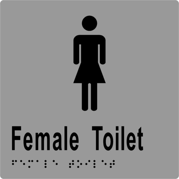 Female Toilet Braille in Stainless Steel