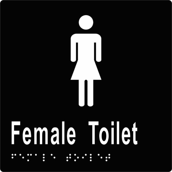 Female Toilet Braille in Designer Black