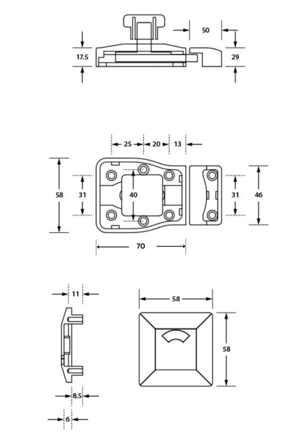 MODA_LOCK_DESIGNER Moda Lock & Indicator Set in Designer Black - Image 2