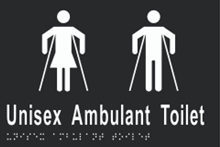 Unisex Ambulant Toilet - Braille in Designer Black